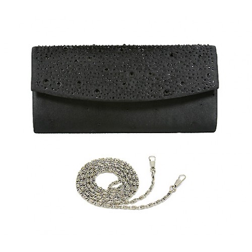 Evening Bag - Satin w/ Beaded Flap – BG-100277B